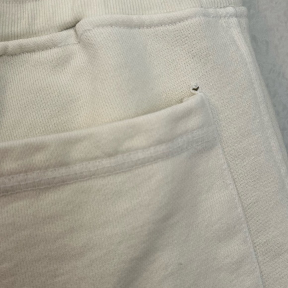 Rhude Men’s Embroidered Logo Loopback Cotton Jersey Sweatpants in Cream, Small - Picture 9 of 13